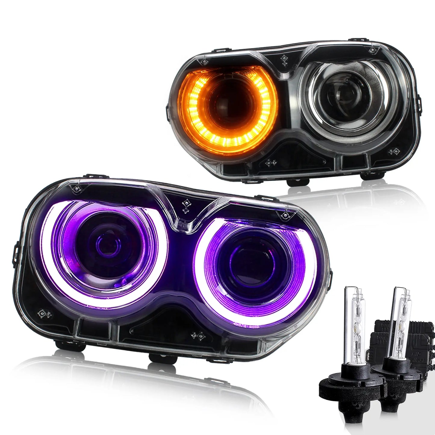 VLAND RGB LED Headlights For Dodge Challenger 2015-2019(Not Fit For HID Original Models)