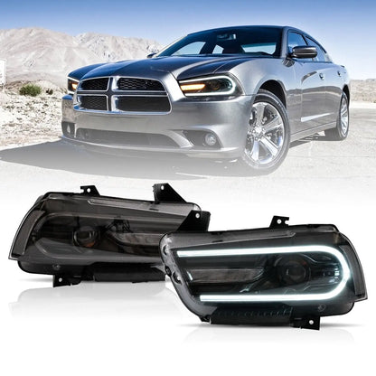 VLAND Dual Beam Projector Headlights for Dodge Charger 2011-2014