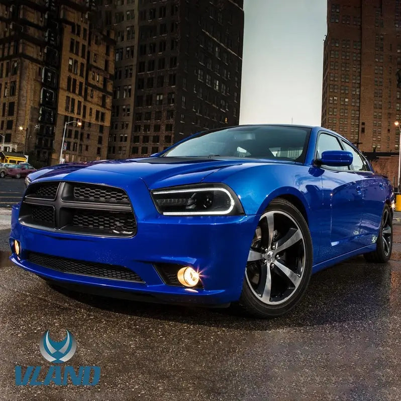 VLAND Dual Beam Projector Headlights for Dodge Charger 2011-2014