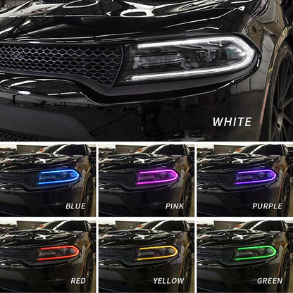 VLAND LED Headlights RGB Colour 2015-2023 For Dodge Charger Halogen Models