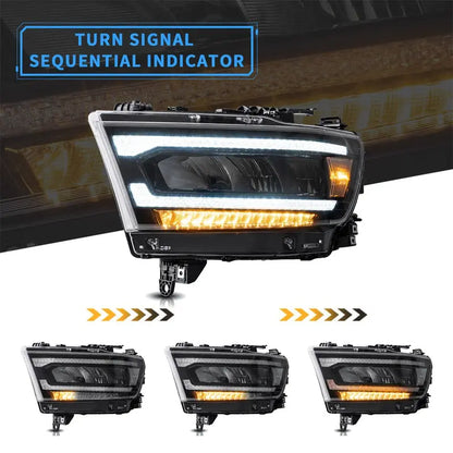 VLAND Full LED Headlights For Dodge Ram 2019-2024