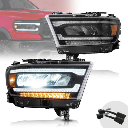 VLAND Full LED Headlights For Dodge Ram 2019-2024