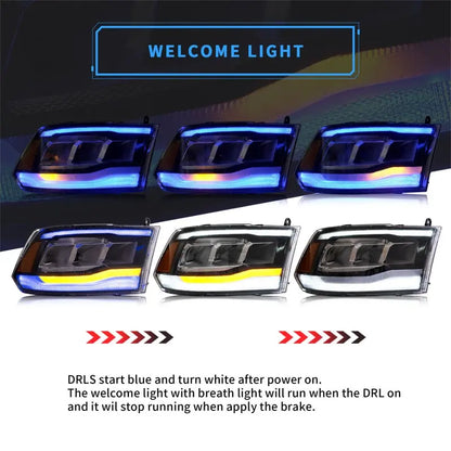 VLAND Full LED Headlights For Dodge Ram 1500/2500/3500 2009-2018/Ram 1500 Classic 2019-2021