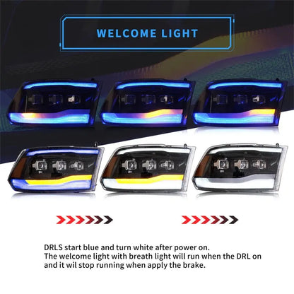 VLAND LED Projector Headlights For Dodge Ram 1500/2500/3500 2009-2018/Ram 1500 Classic 2019-2021