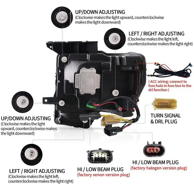 VLAND Full LED Headlights For Ford F150 2009-2014 (Not for Led Models & F250 F350)