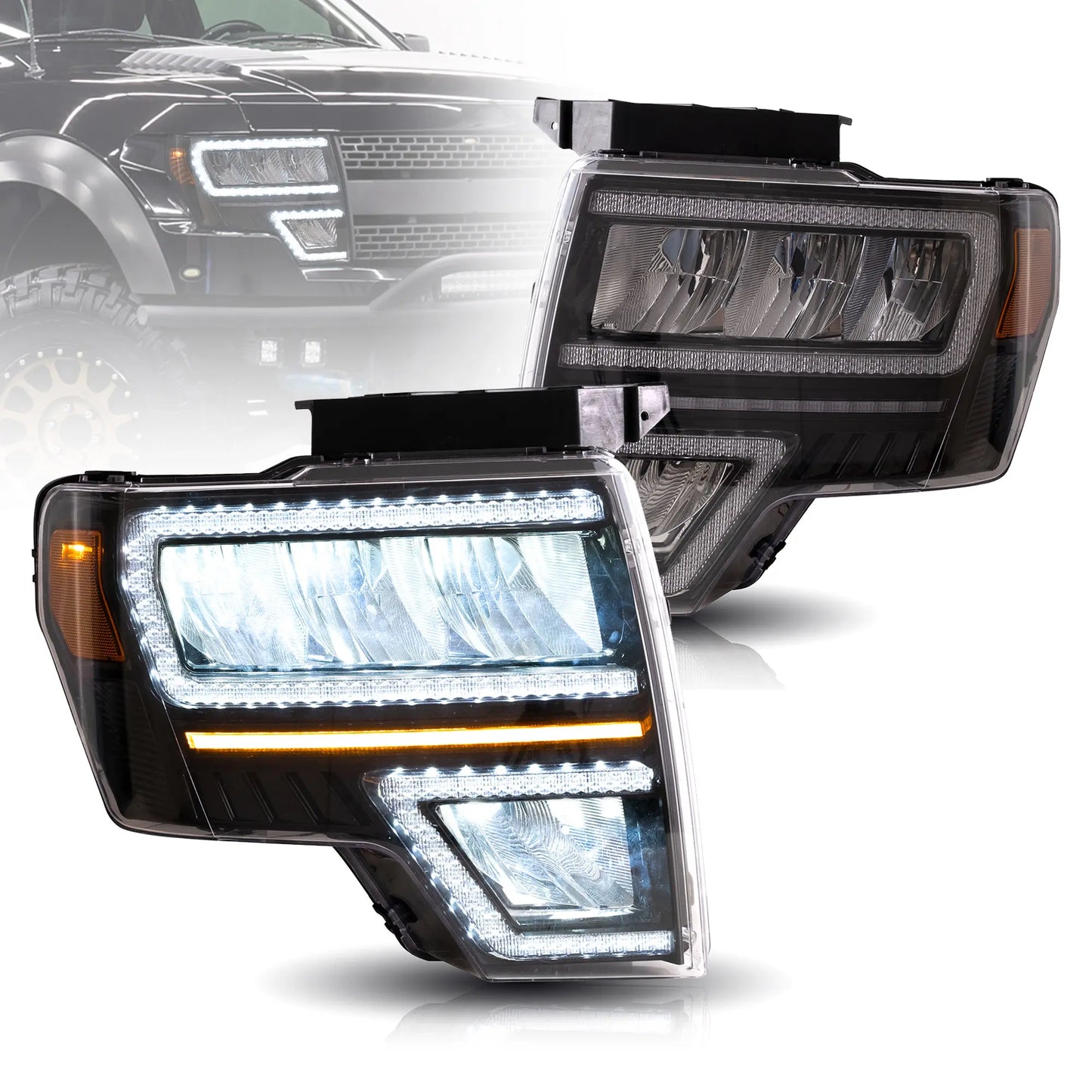 VLAND Full LED Headlights For Ford F150 2009-2014 (Not for Led Models & F250 F350)