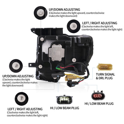 VLAND LED Headlights Compatible For 2009-2014 Ford F150 with Breathe Dynamic DRL (Not for Led Models & F250 F350)