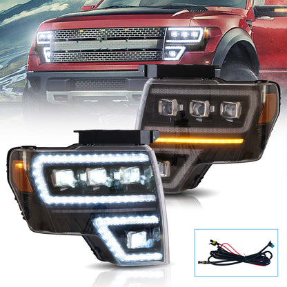 VLAND LED Headlights Compatible For 2009-2014 Ford F150 with Breathe Dynamic DRL (Not for Led Models & F250 F350)