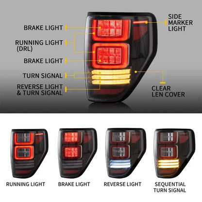 VLAND Full LED Tail Lights For Ford F150 2009-2014 (Amber Turn Edition Is Not Available in US)