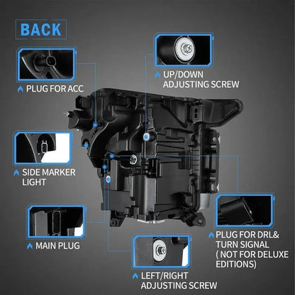 VLAND LED Matrix Projector Headlights for Ford F150 14th Gen 2021-2023