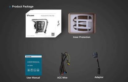 VLAND LED Matrix Projector Headlights for Ford F150 14th Gen 2021-2023