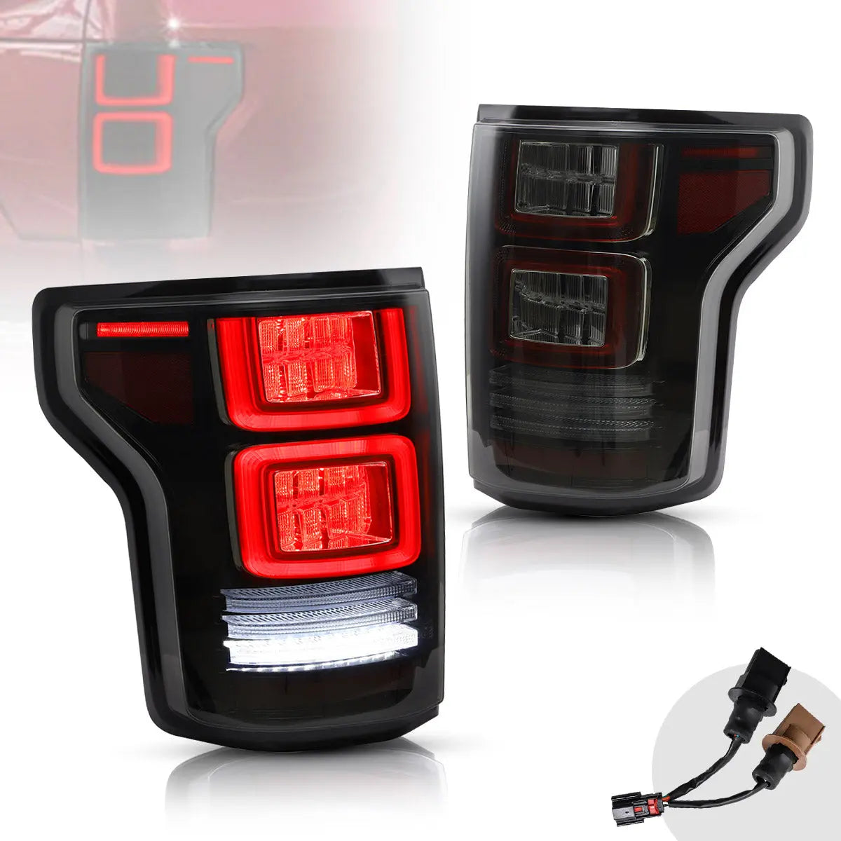 VLAND LED Tail Lights For Ford F150 2015-2020 Amber Turn Signal Aftermarket Rear Lamps