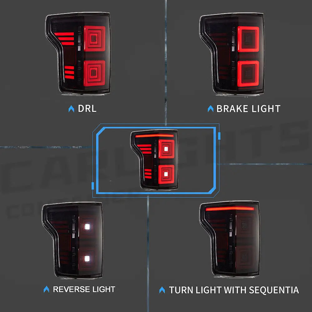 VLAND LED Tail Lights For 2015-2020 Ford F150 Pickup Rear Lamp Assembly Startup