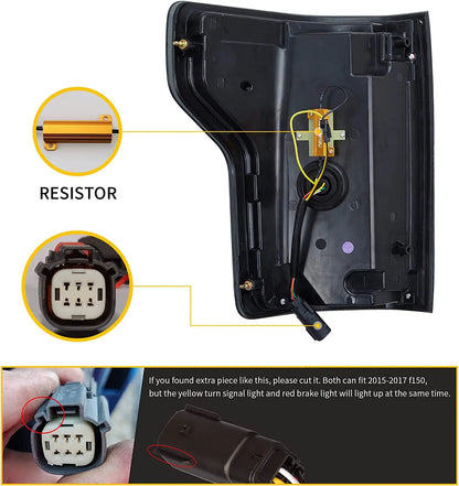 VLAND LED Smoked Tail Lights Assembly For Ford F150 2015-2020 Fits With Factory Halogen Rear Lamps Models