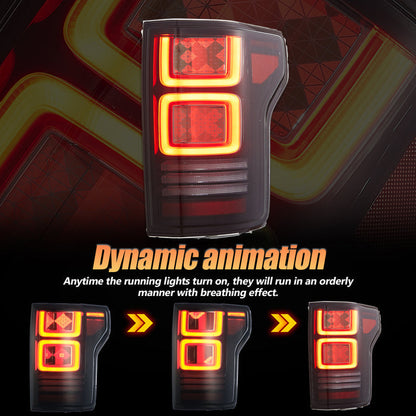 VLAND OLED Taillights For 2015-2020 Ford F150 w/Animation Amber Turn Signal