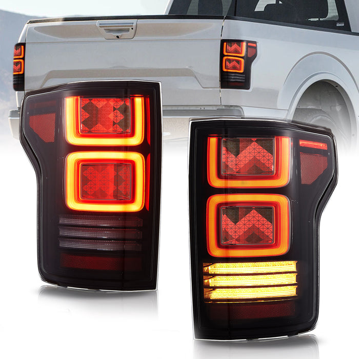 VLAND OLED Taillights For 2015-2020 Ford F150 w/Animation Amber Turn Signal