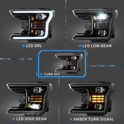 VLAND LED Headlights Fit For Ford F150 2017-2020 (Not Fit A Raptor)