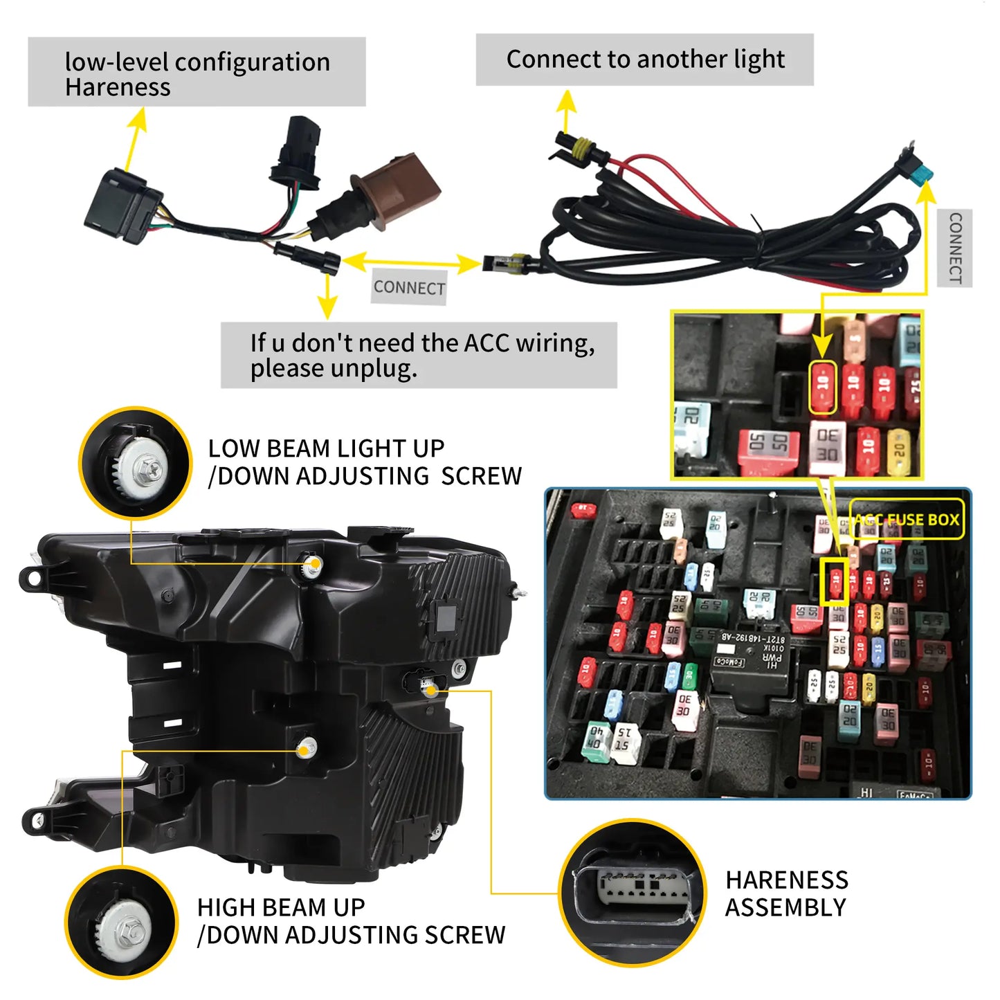 VLAND LED Headlights+Tail Lights For 2018-2020 Ford F150