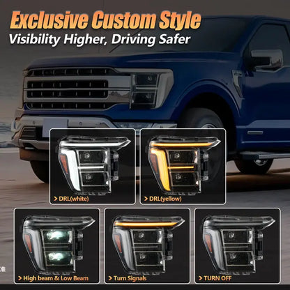 VLAND LED Projector Headlights For 2021-2023 Ford F150