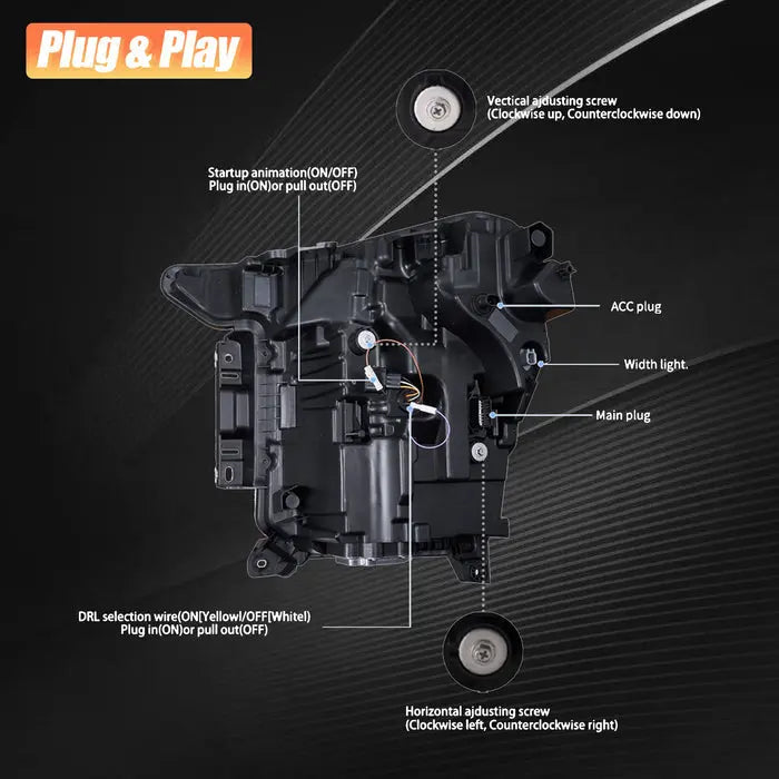 VLAND LED Projector Headlights For 2021-2023 Ford F150