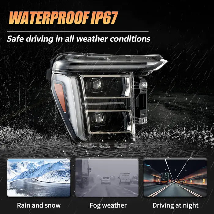 VLAND LED Projector Headlights For 2021-2023 Ford F150