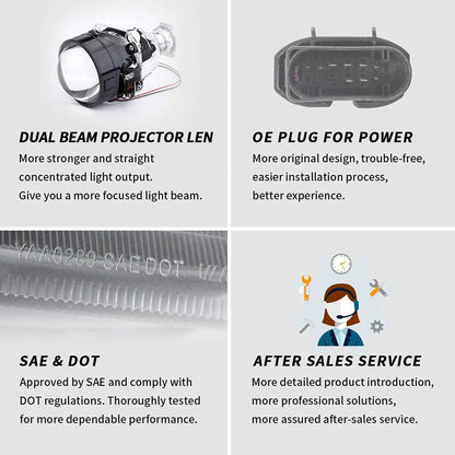 VLAND LED Headlights With Demon Eyes And D2S LED Bulbs For Ford Focus 2015-2018