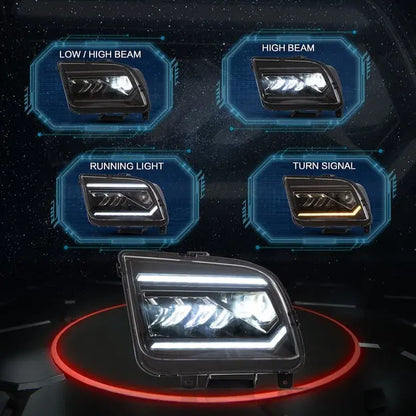 VLAND Full LED Headlights For Ford Mustang 2005-2009 With Start Up Animation