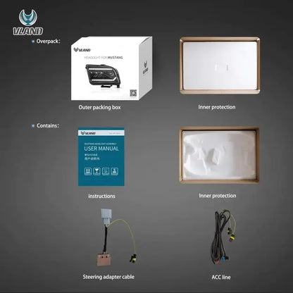 VLAND Full LED Headlights For Ford Mustang 2005-2009 With Start Up Animation