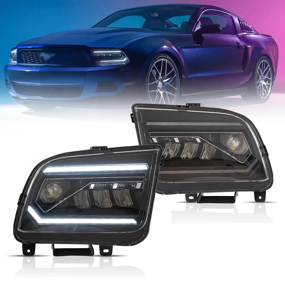VLAND Full LED Headlights For Ford Mustang 2005-2009 With Start Up Animation