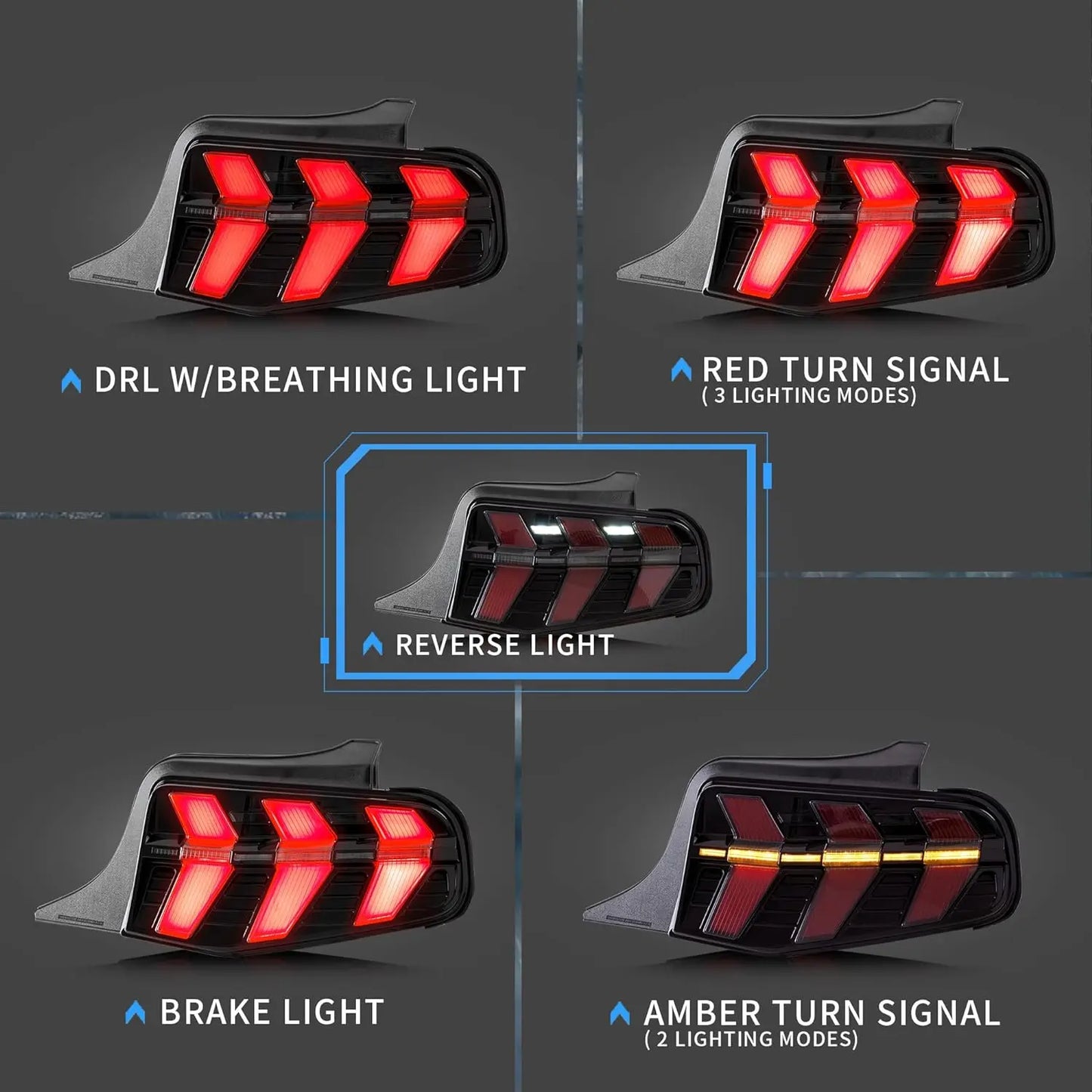 VLAND LED Taillights For 2010-2012 Ford Mustang