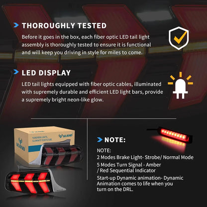 VLAND LED Taillights For 2010-2012 Ford Mustang