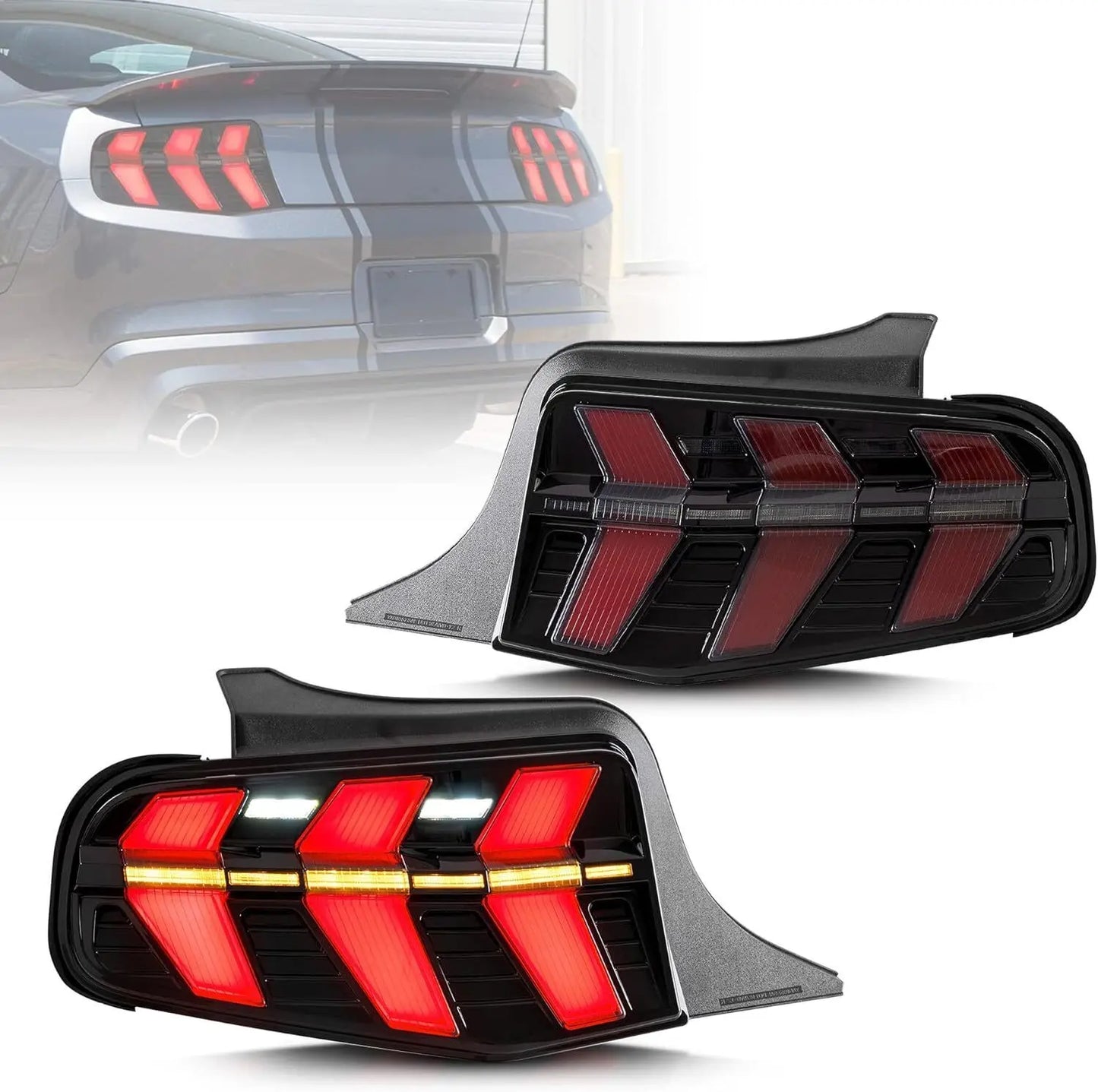VLAND LED Taillights Fit For Ford Mustang 2010-2012 With 7 switchable animation modes
