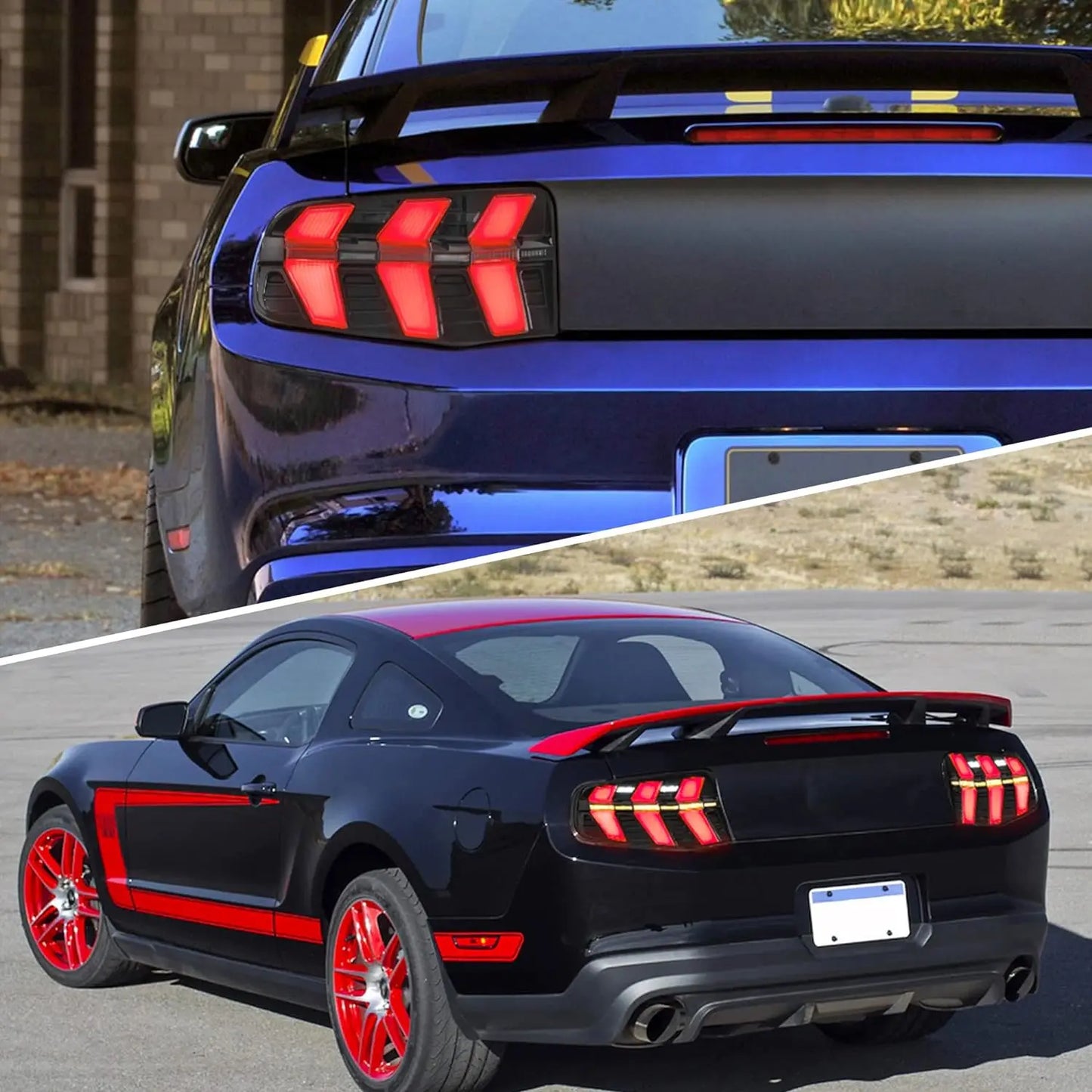 VLAND LED Taillights Fit For Ford Mustang 2010-2012 With 7 switchable animation modes