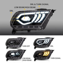 VLAND LED Headlights For Ford Mustang 2010-2014 With Sequential Turn Signals