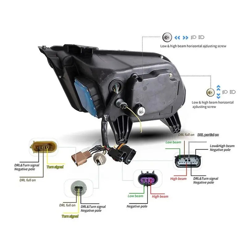 VLAND LED Headlights For Ford Mustang 2010-2014 With Sequential Turn Signals