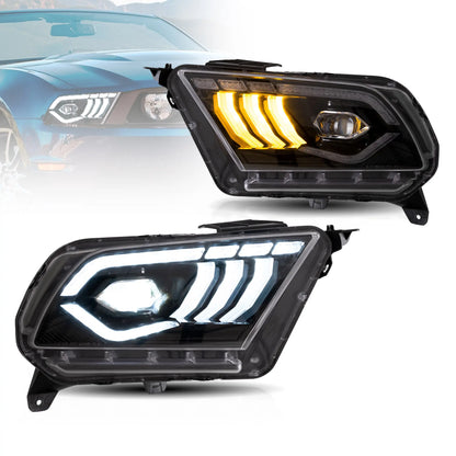 VLAND LED Headlights For Ford Mustang 2010-2014 With Sequential Turn Signals