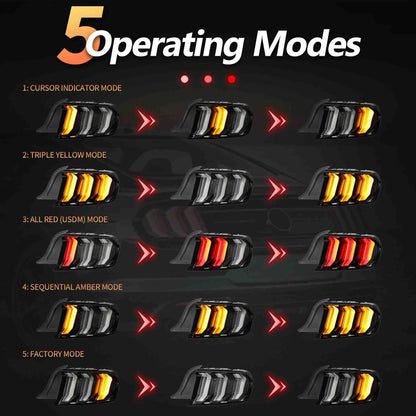 VLAND Full LED Taillights Assembly Compatible For Ford Mustang 2015-2023 With Five Modes Sequential Turn Signal Light