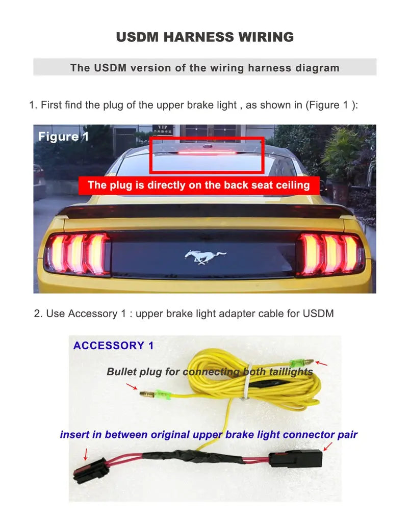 VLAND Full LED Taillights Assembly Compatible For Ford Mustang 2015-2023 With Five Modes Sequential Turn Signal Light