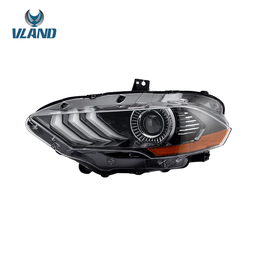 VLAND LED Dual Beam Headlights For Ford Mustang 2018-2023 6th Gen Without Turn Signals