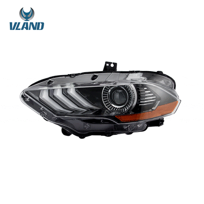VLAND LED Dual Beam Headlights For Ford Mustang 2018-2023 6th Gen Without Turn Signals