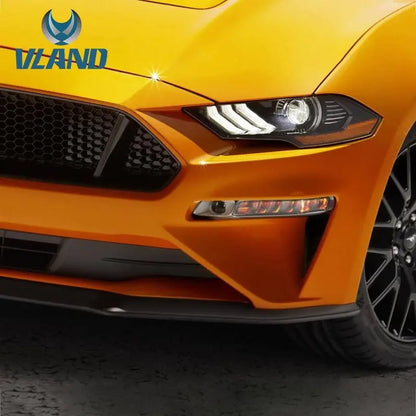VLAND LED Dual Beam Headlights For Ford Mustang 2018-2023 6th Gen Without Turn Signals