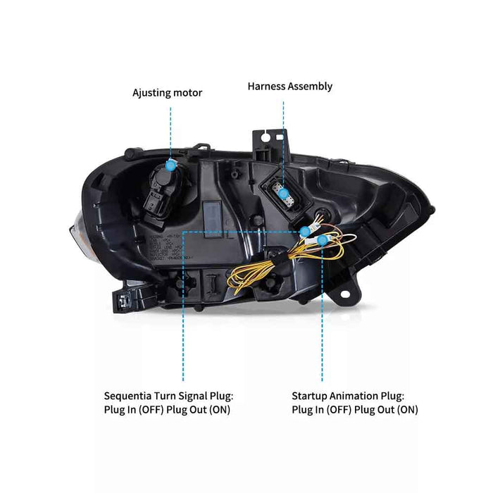 VLAND LED Projector Headlights For Ford Mustang 2018-2023 (S550 Facelift)