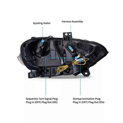 VLAND LED Projector Headlights For Ford Mustang 2018-2023 (S550 Facelift)