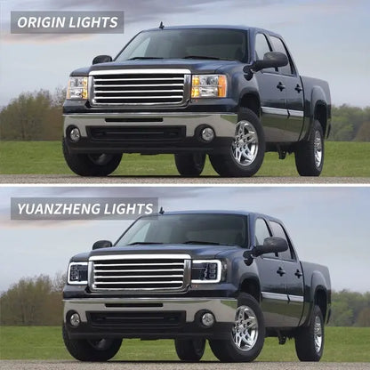 VLAND LED Projector Headlights For 2007-2013 GMC Sierra 1500 2500HD 3500HD With Dynamic DRL