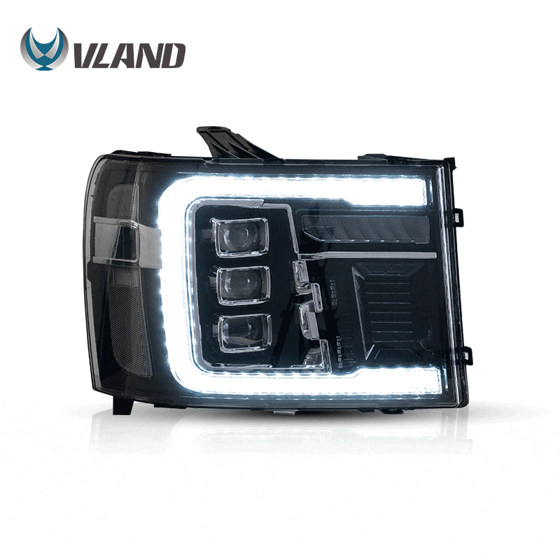 VLAND LED Projector Headlights For 2007-2013 GMC Sierra 1500 2500HD 3500HD With Dynamic DRL