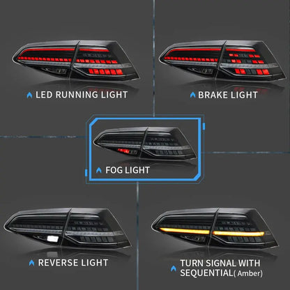 VLAND LED Taillights For 2015-2021 Golf 7 MK7 MK7.5 Hatchback NOT FIT SPORTWAGEN(Europe is 2013-2019)