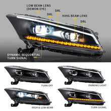 VLAND Dual Beam Headlights Without Demon Eyes Fit For Honda Accord 2008-2012