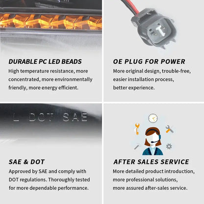 VLAND Dual Beam Headlights Without Demon Eyes Fit For Honda Accord 2008-2012