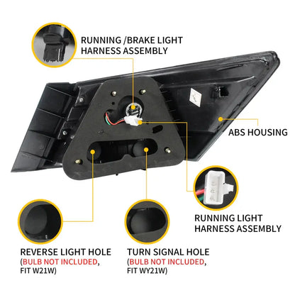 VLAND LED Tail Lights For Honda Accord Inspire 8th Gen Sedan 2008-2013 (2PCS)