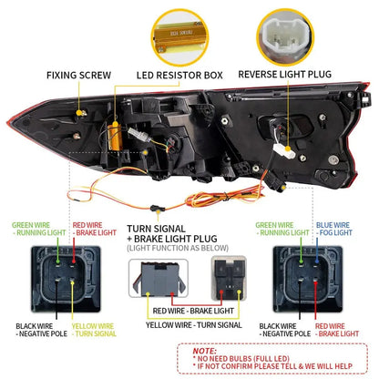 VLAND LED Tail Lights For Honda Accord 10th 2018-2022